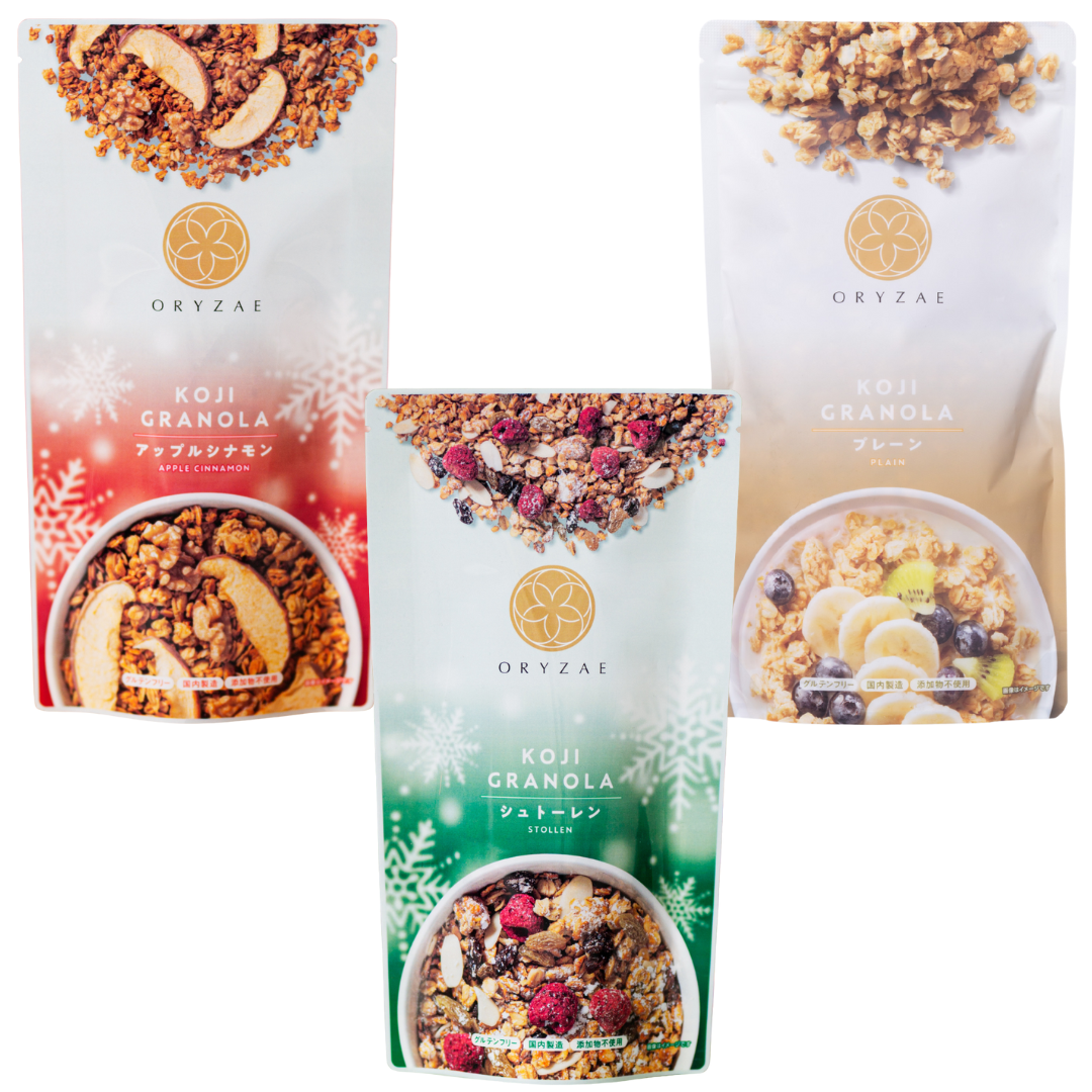 The most popular 3 types set (plain / chocolate / banana coconut)