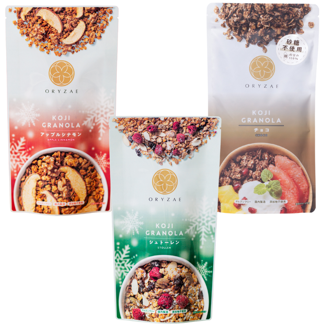 The most popular 3 types set (plain / chocolate / banana coconut)